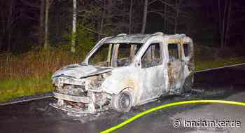 Ubstadt-Weiher | Auto brennt nach Vollbremsung wegen querendem Reh vollständig aus - Landfunker