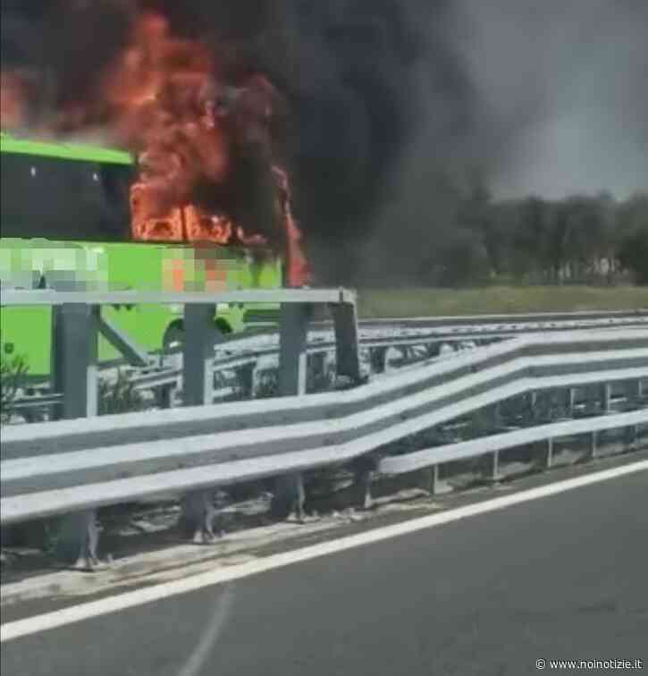 Andria-Canosa di Puglia: pullman in fiamme in autostrada, tratto chiuso - Noi Notizie