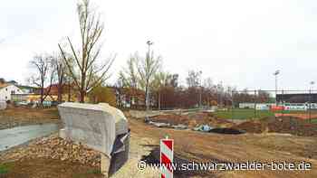 Ärger in Balingen - Hochwasser- und Sichtschutz an der Bizerba-Arena wird teurer als geplant - Schwarzwälder Bote