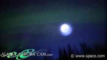 Chinese rocket photobombs aurora with spinning orb of light