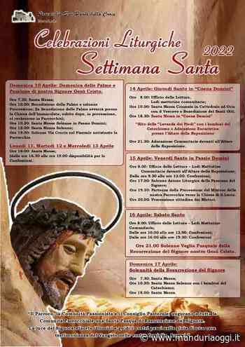 MANDURIA - Ecco il programma delle celebrazioni liturgiche della Settimana Santa della parrocchia di San Paolo della Croce - ManduriaOggi