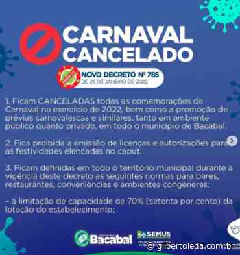 Prefeitura cancela carnaval de Bacabal - Gilberto Léda - Gilberto Leda