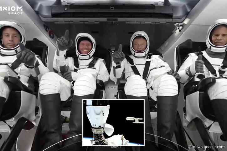 SpaceX capsule docks at ISS with an all-private astronaut crew - New York Post