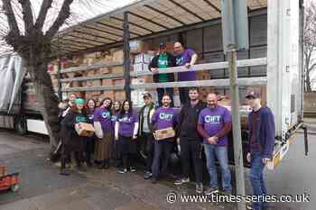 Truck filled with food for Passover for Jewish families in Ukraine - Times Series