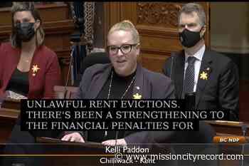 VIDEO: Chilliwack-Kent MLA Kelli Paddon tackles rent relief from provincial perspective – Mission City Record - Mission City Record