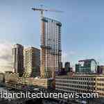 Rotterdam's first triangular tower tops out