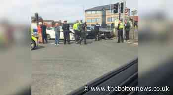 BLACKBURN ROAD BOLTON: Emergency service at scene of Blackburn Road crash
