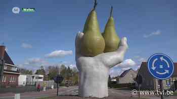 Kunstwerk 'Hand met peren' is ode aan fruittelers in Wellen - TV Limburg