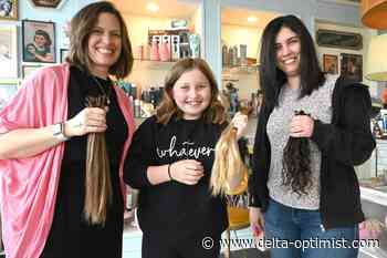Photos: Delta Optimist carrier and her family delivers for Wigs for Kids - Delta Optimist
