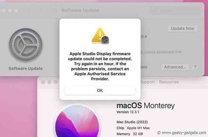 Apple Studio Display experiencing issues updating to latest iOS