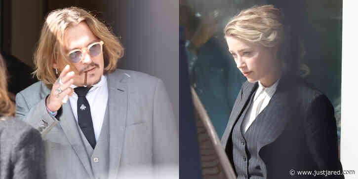 Johnny Depp & Amber Heard Spotted Leaving Court After First Day of Libel Trial