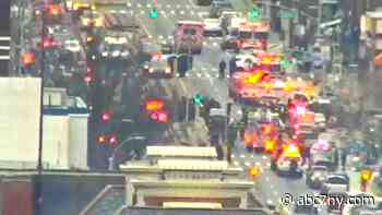 At least 13 shot or hurt in NYC by man wearing gas mask, construction vest; Devices also found