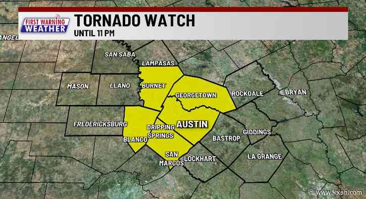 Tornado Watch issued until 11 p.m. for potential severe storms, tornadoes