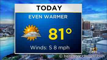 Maryland Weather: Warmer Today, Tracking T-Storms Later