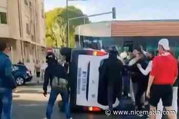Des jeunes Marseillais portent secours à une voiture de police accidentée - Nice matin