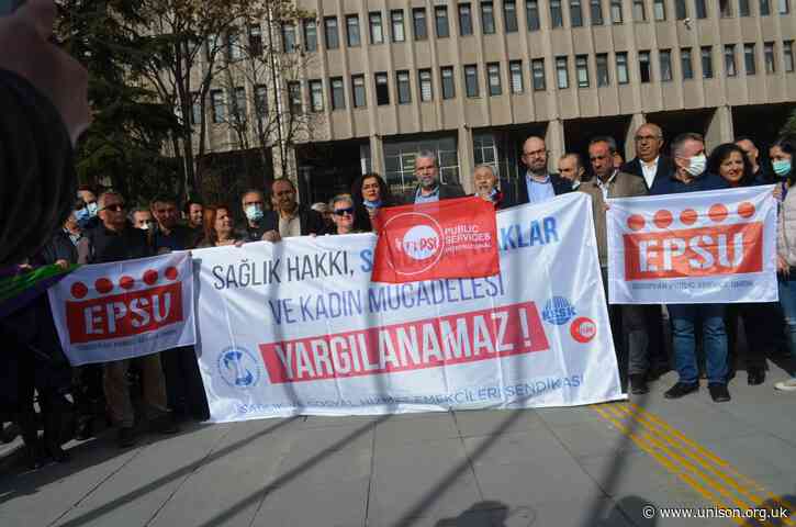 UNISON attends the trial of trade unionists in Turkey