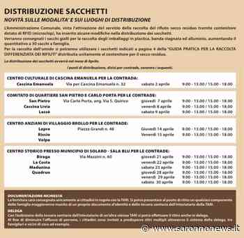 Distribuzione dei sacchetti della raccolta differenziata a Solaro - SaronnoNews.it