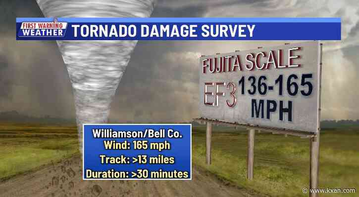 Rare violent tornado confirmed Tuesday evening in Williamson, Bell counties
