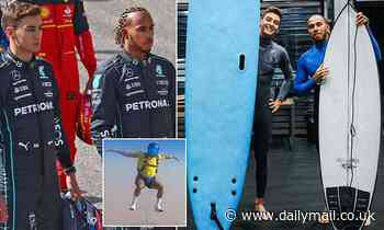 Lewis Hamilton challenges Mercedes team-mate George Russell to a SKYDIVE after taking him surfing - Daily Mail