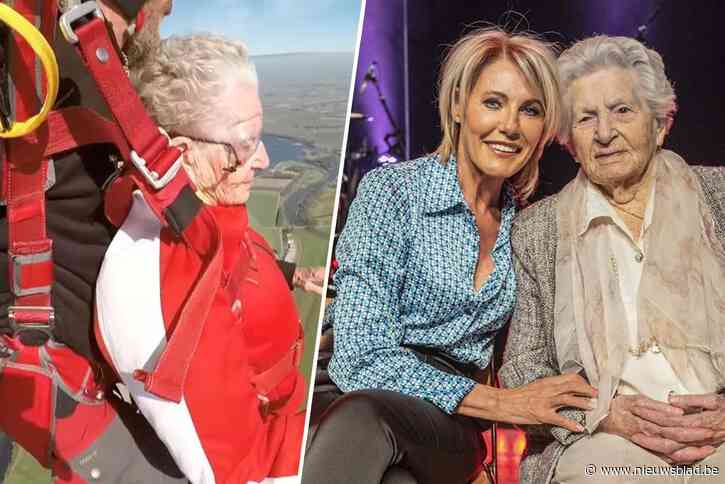 Toen ze 100 werd, was het “tijd voor zottigheden”: Godelieve (107) sprong al uit een vliegtuig, nu kwam opnieuw een wens uit