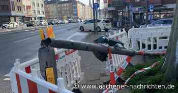 Unfall am Hansemannplatz: Zerstörte Ampeln werden erst nach Ostern erneuert