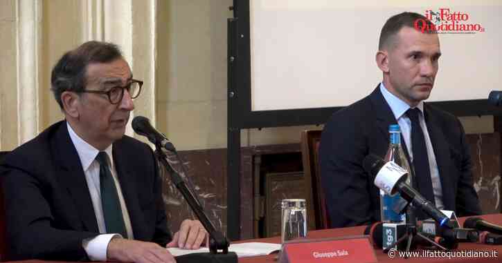 Milano, Shevchenko presenta con Sala il progetto “Insieme per l’Ucraina”: “Il mio popolo deve difendersi per avere un futuro libero”