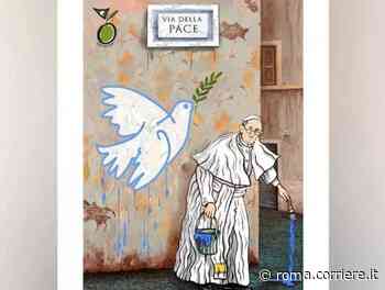 Papa Francesco «graffitaro» per la pace nell’ultima opera di Maupal - Corriere Roma