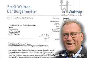 Fragenbogen zu Ehrenamt in Waltrop: Ludger Finke (CDU) ist misstrauisch - Waltroper Zeitung
