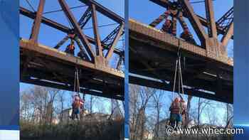 Rope rescue over the Genesee River