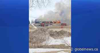 Prince Albert first responders on scene of fire at Senator Allen Bird Memorial Centre