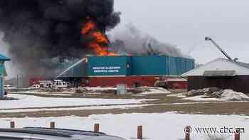 Firefighters expect to battle blaze at memorial centre in Prince Albert into night