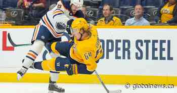 Kris Russell fires up Edmonton Oilers with big hit