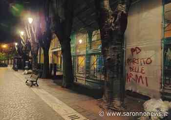 Scritte contro la guerra (e contro il PD) sui muri di Saronno - SaronnoNews.it