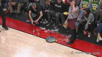 Veteran Trail Blazers server has built a reputation for getting clobbered courtside - KGW.com