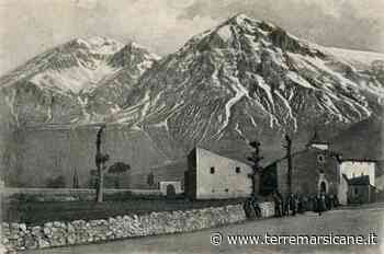 Monte Velino visto dall'ingresso di Massa d'Albe in una cartolina dei primi del Novecento - Terre Marsicane