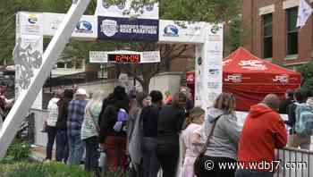 Runners race to the finish line at the Blue Ridge Marathon - WDBJ