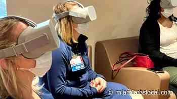 Virtual Reality Experience Helping Healthcare Workers Suffering From Pandemic Burnout - CBS Miami
