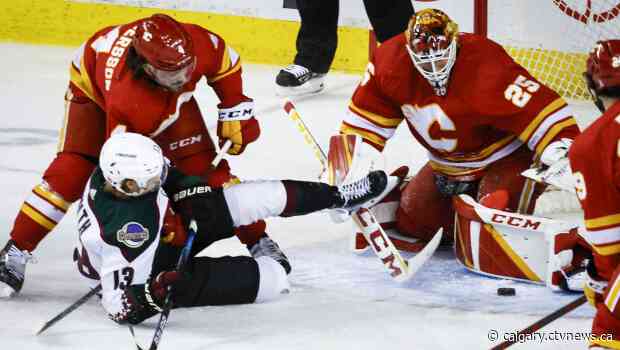 Flames secure playoff berth with a little help from Oilers, then thump Coyotes 9-1
