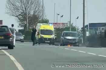 Car caught fire on Bolton Road, Breightmet
