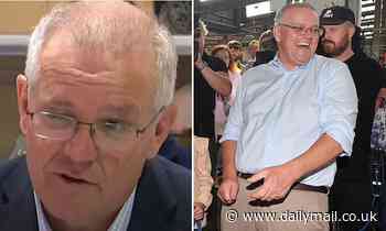 Awkward moment Scott Morrison gives a cheeky WINK - Daily Mail
