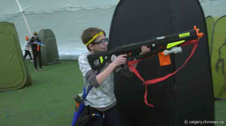 Nerf gun war sees Calgary kids running off Chocolate Easter rush
