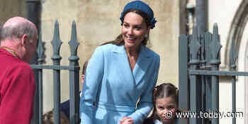 Kate Middleton and Princess Charlotte don matching baby blue outfits for Easter services