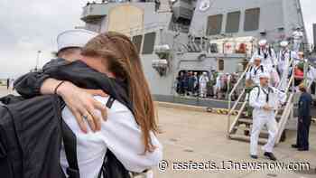 Destroyer USS Mitscher returns to Norfolk following surge deployment