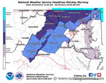 Frost Advisory, Freeze Warning issued for Baltimore area - nottinghammd.com