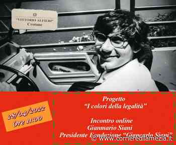 “I colori della legalità” all'IC “Vittorio Alfieri” di Crotone: in programma gli incontri online con Gianmario Siani, Piera Aiello e Alice Grassi - Corriere di Lamezia