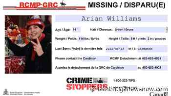 Arian Williams, 14, of Cardston, reported missing - Lethbridge News Now