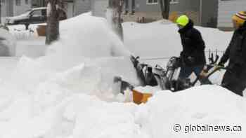 Saskatchewan communities left with snowy mess to clean up after ‘historic’ storm - Global News