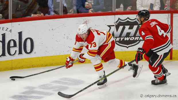 Gaudreau, Markstrom help Flames beat Blackhawks 5-2