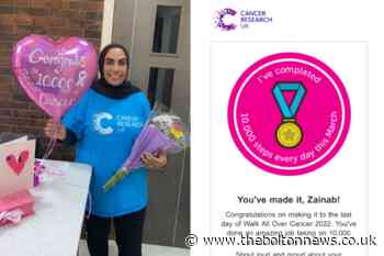 Bolton woman walks tens of thousands of steps for Cancer Research UK