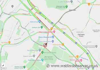 Traffic near Watford affecting Little Bushey Lane towards A41